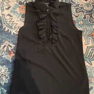 Black Sleeveless Ruffle Top